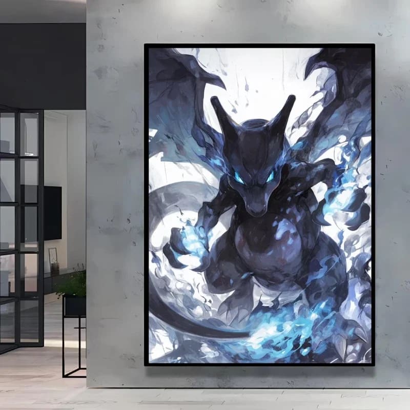 Peinture au Numéro — Dracaufeu chromatique aux flammes bleues (Pokémon)