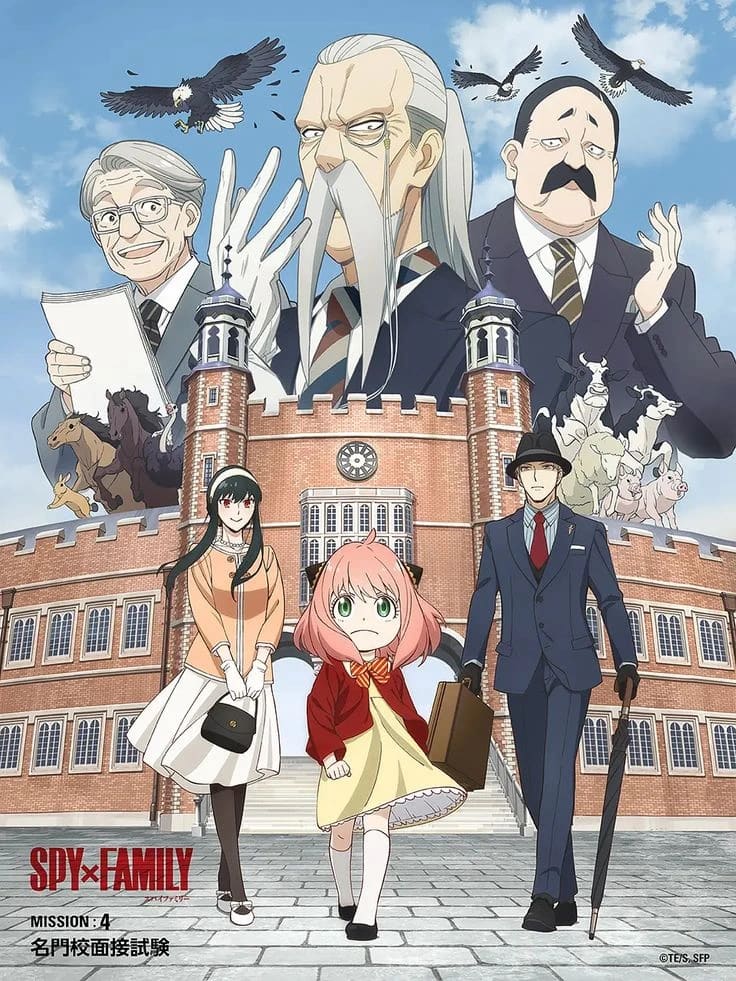 Peinture au Numéro — Famille Forger devant l'académie Eden, Mission 4 (Spy x Family)