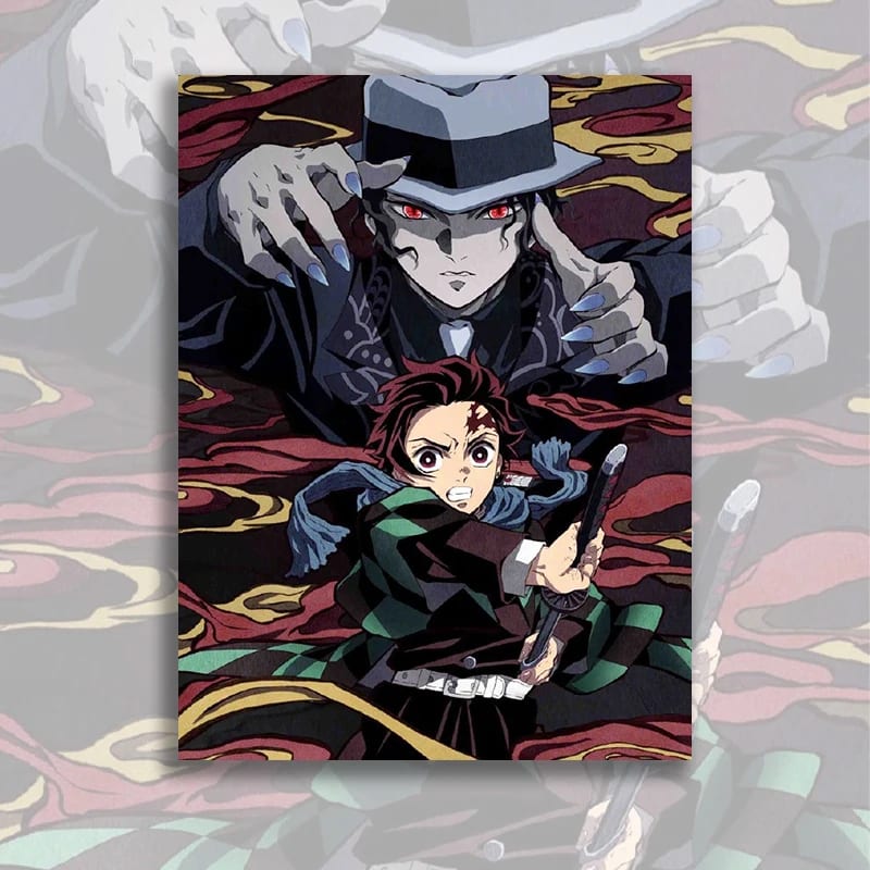 Peinture au Numéro — Tanjiro et Muzan Kibutsuji (Demon Slayer)