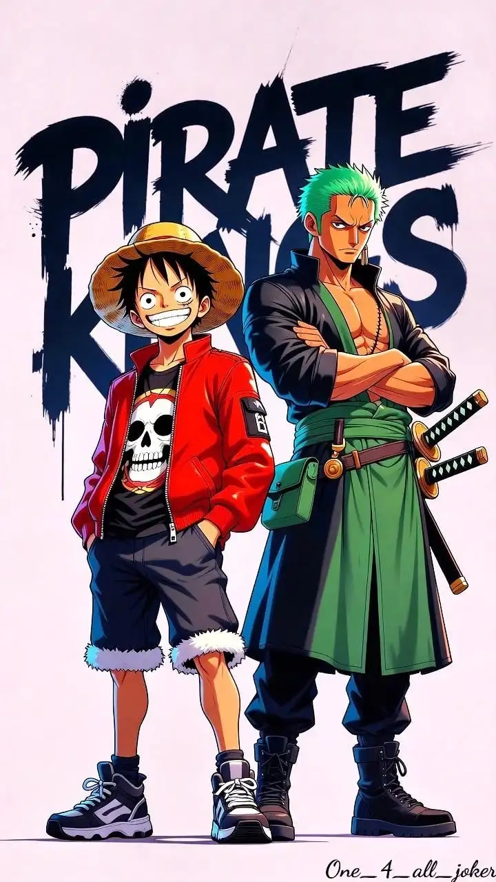 Peinture au Numéro — Luffy et Zoro Pirate King (One Piece)