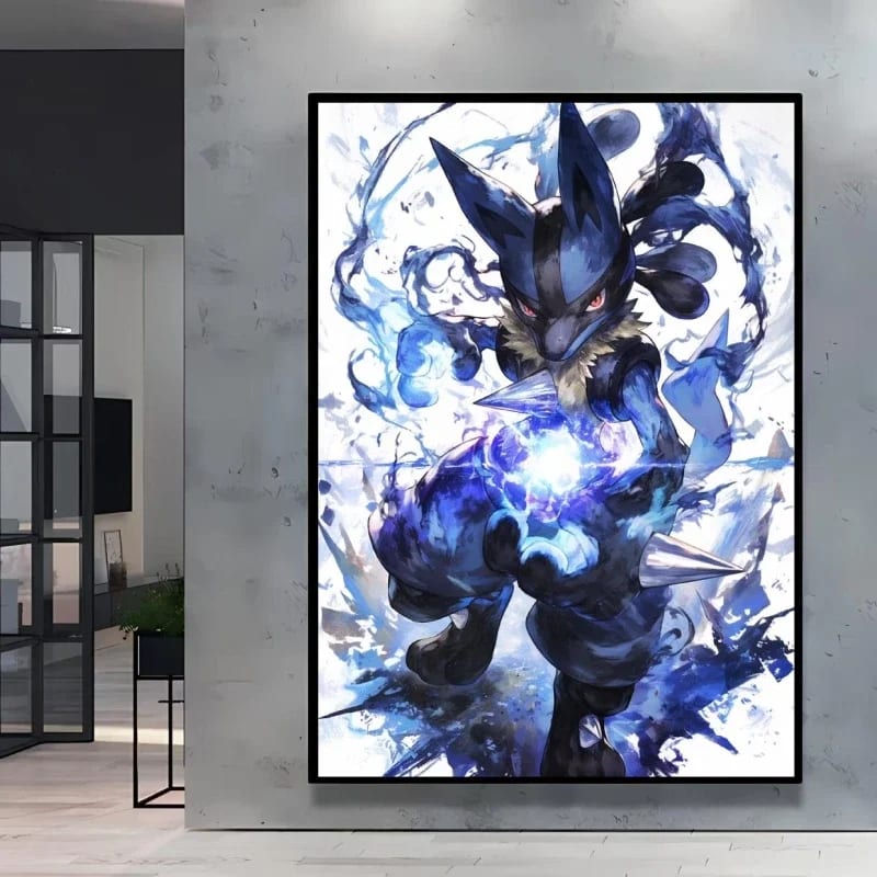 Peinture au Numéro — Lucario et aura bleue (Pokémon)