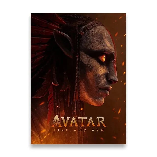 Peinture au Numéro — Na'vi de profil à la coiffe de plumes rouges (Avatar : Fire and Ash)