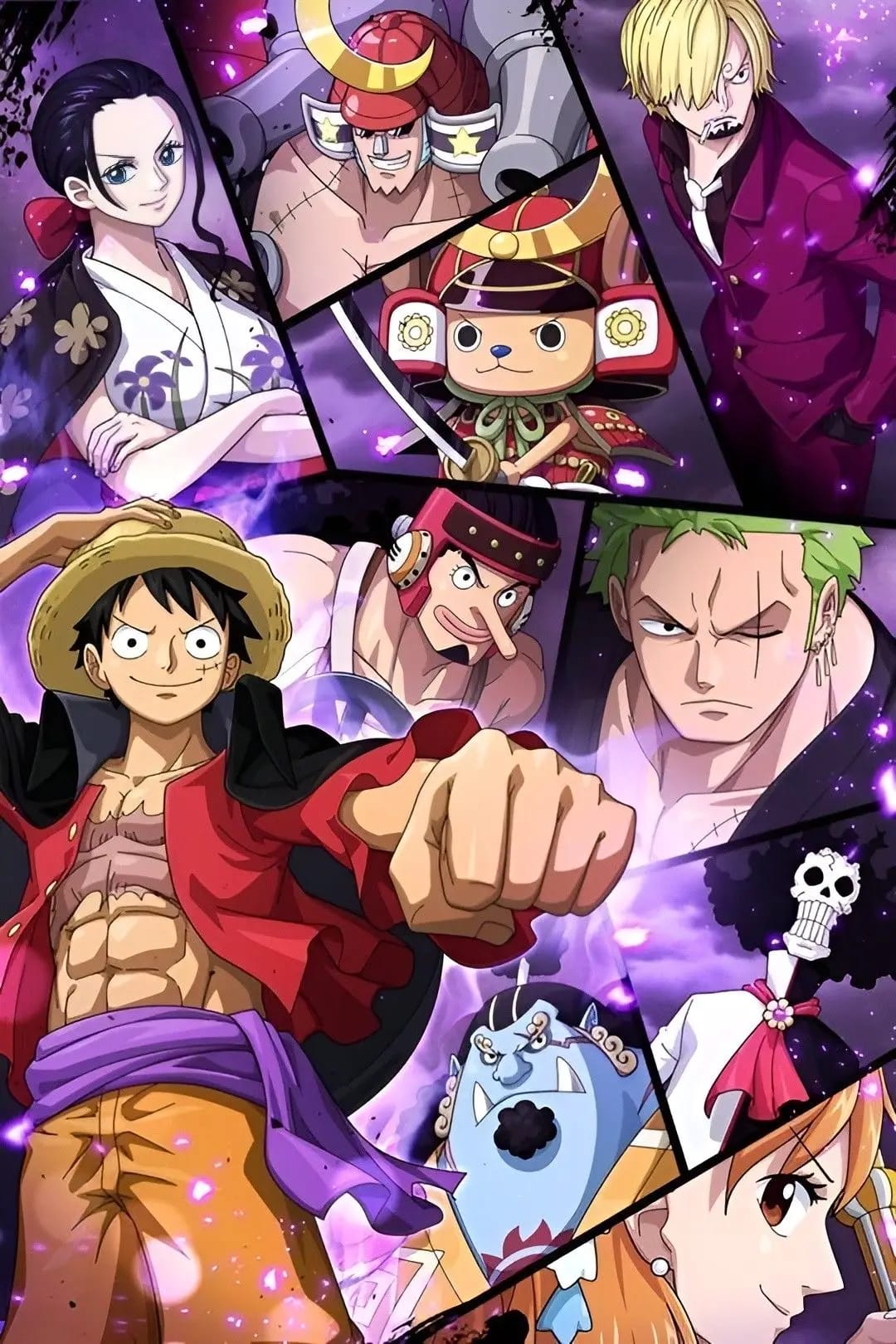 Peinture au Numéro — Équipage du Chapeau de Paille, montage arc Wano (One Piece)