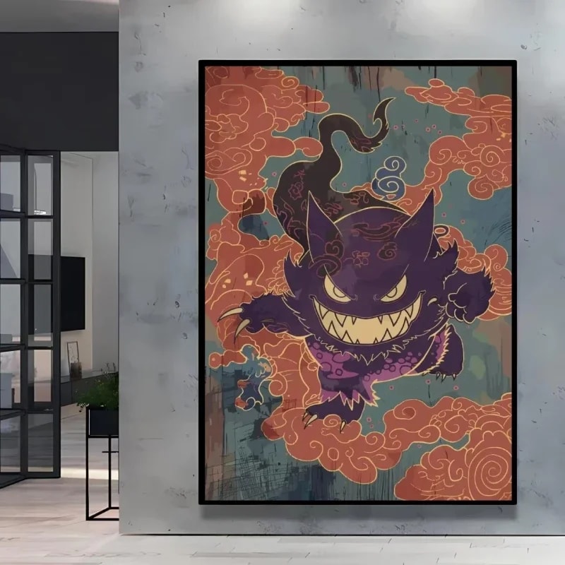 Peinture au Numéro — Ectoplasma dans les nuages rouges (Pokémon)