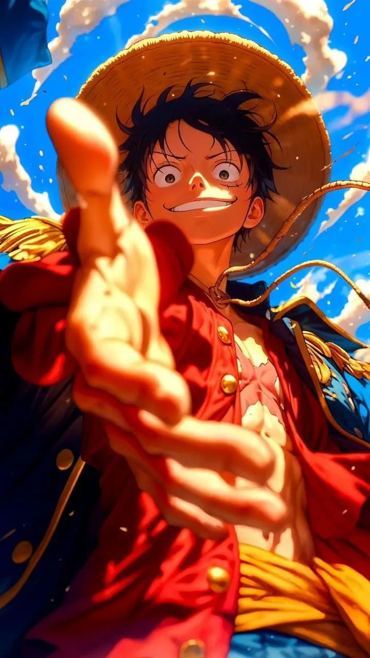 Peinture au Numéro — Luffy Gear 5 tendant la main (One Piece)