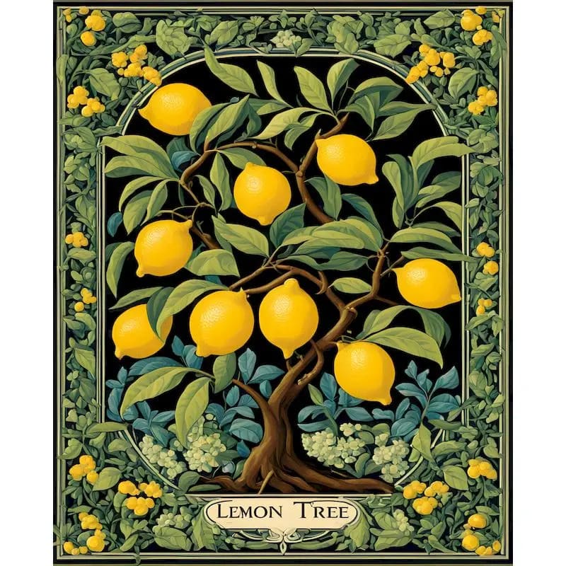Peinture au Numéro — Citronnier Art Nouveau Lemon Tree