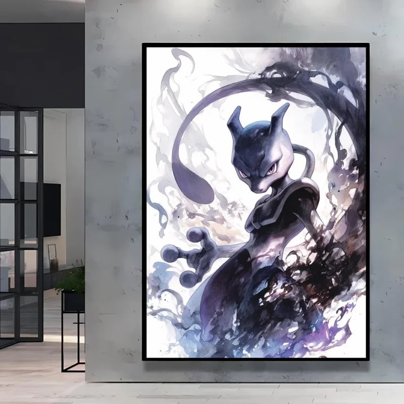 Peinture au Numéro — Mewtwo à l'aquarelle (Pokémon)