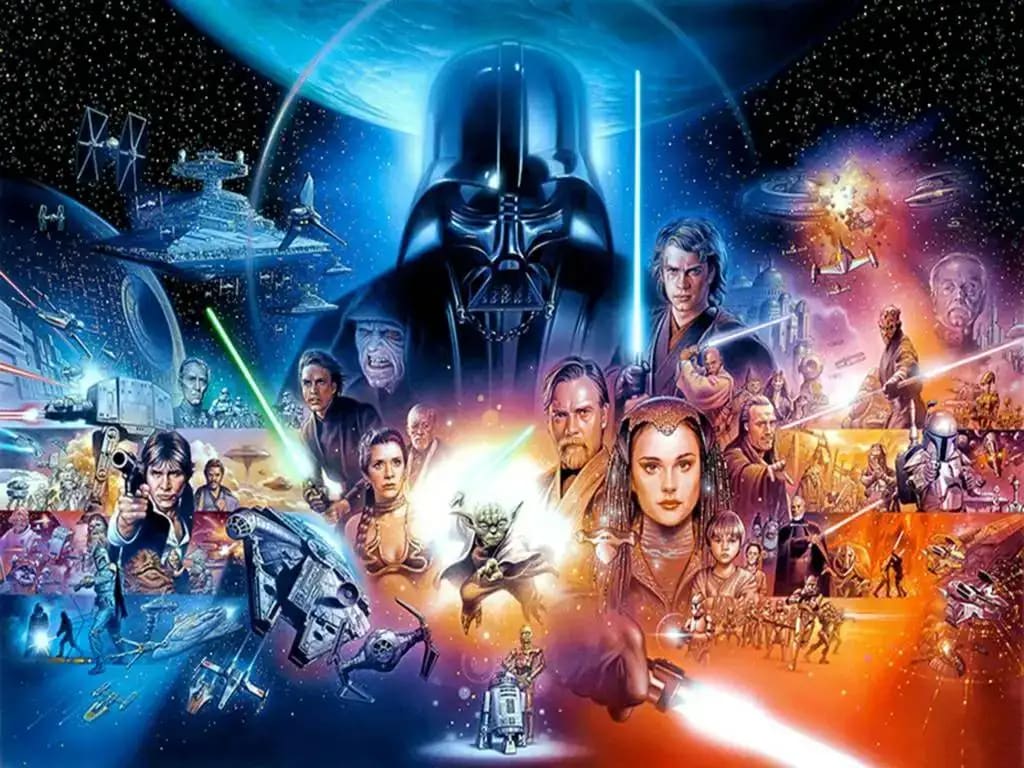 Peinture au Numéro — Fresque des personnages de la saga avec Dark Vador (Star Wars)