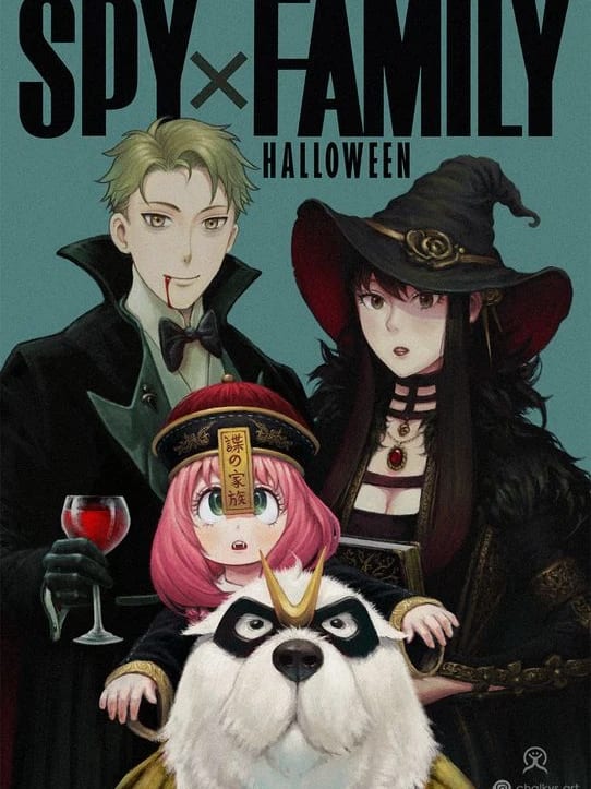 Peinture au Numéro — Famille Forger et Bond en Halloween (Spy x Family)