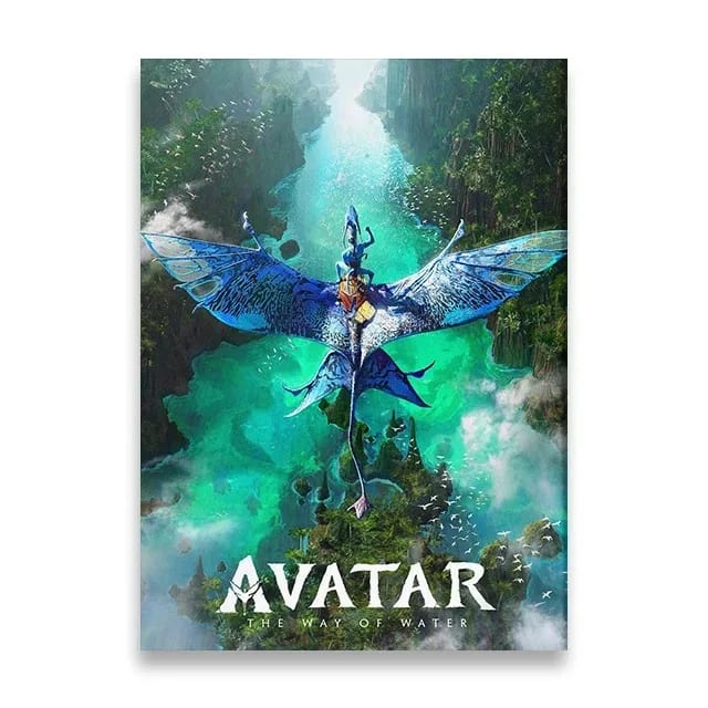 Peinture au Numéro — Na'vi sur banshee bleu au-dessus du lagon (Avatar : The Way of Water)