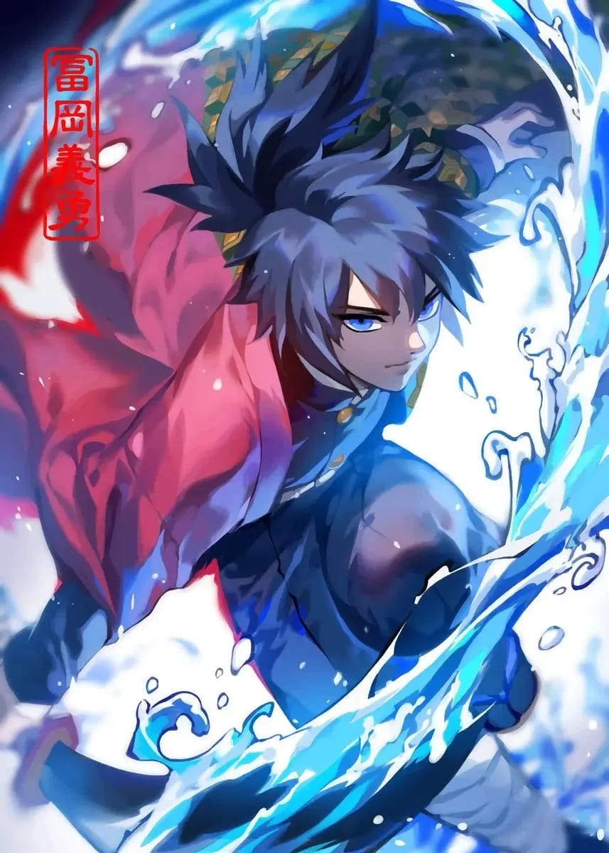 Peinture au Numéro — Giyu Tomioka souffle de l'eau (Demon Slayer)