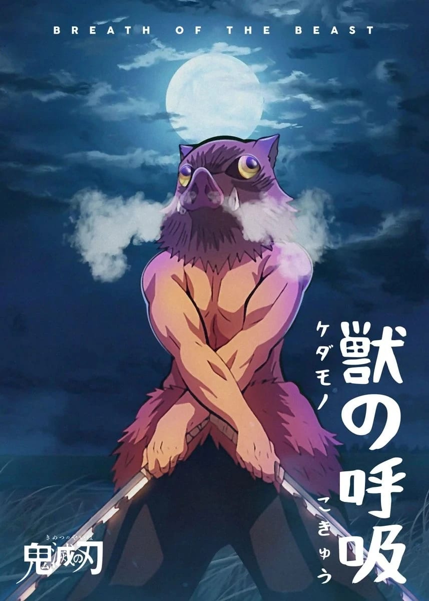 Peinture au Numéro — Inosuke Hashibira, Souffle de la Bête (Demon Slayer)