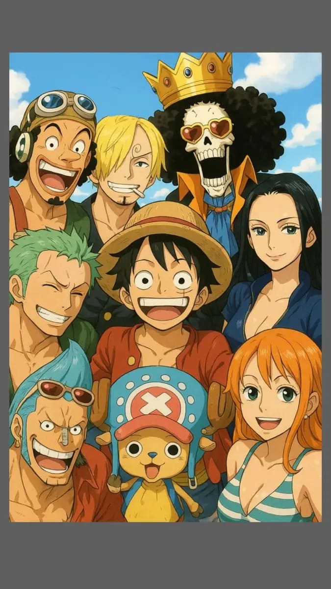 Peinture au Numéro — Équipage du Chapeau de Paille au complet (One Piece)