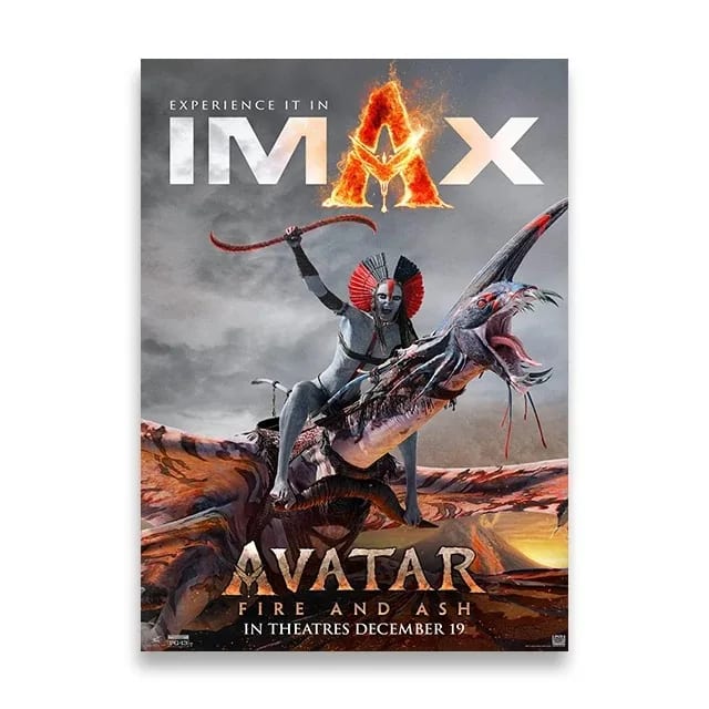 Peinture au Numéro — Chevaucheuse Na'vi sur banshee, affiche IMAX (Avatar : Fire and Ash)