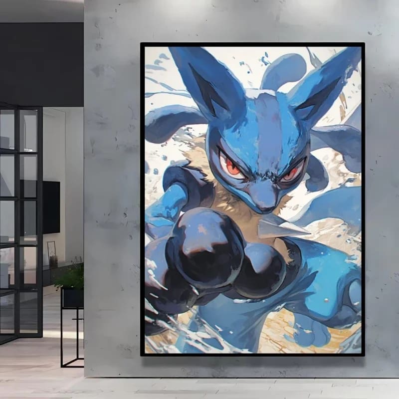 Peinture au Numéro — Lucario en pleine attaque (Pokémon)