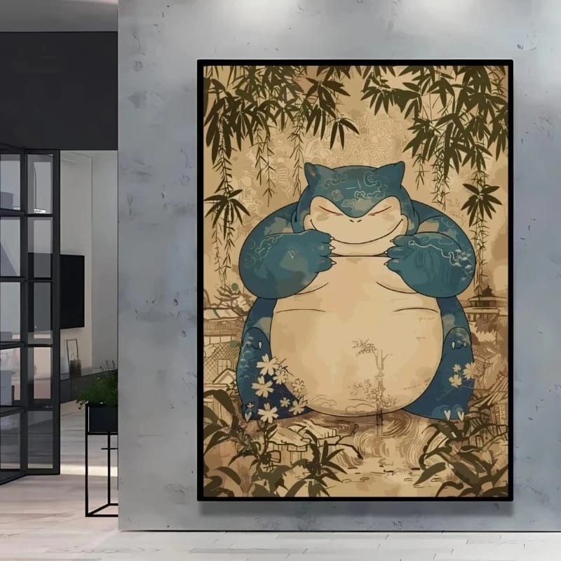 Peinture au Numéro — Ronflex sous les bambous (Pokémon)