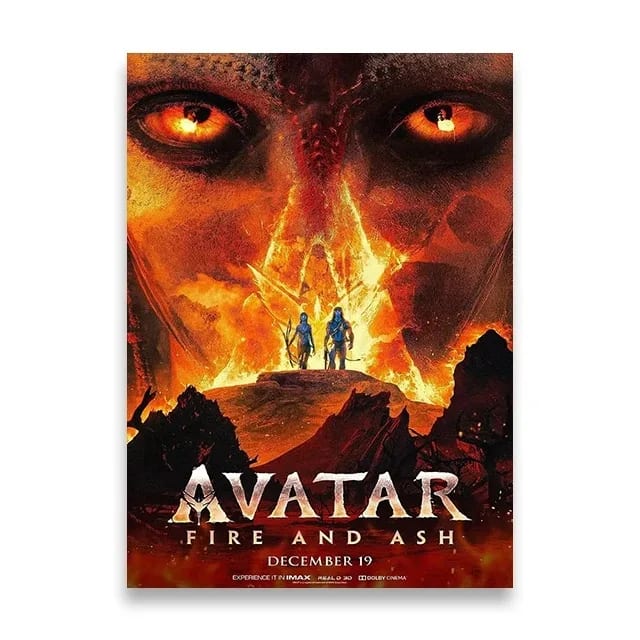 Peinture au Numéro — Affiche Avatar Fire and Ash, regard de braise et volcan (Avatar : Fire and Ash)
