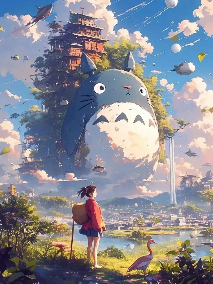 Peinture au Numéro — Totoro géant île volante (Mon Voisin Totoro)