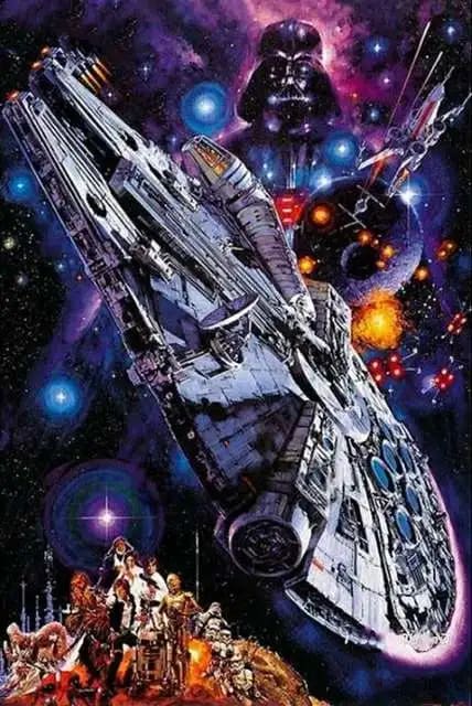 Peinture au Numéro — Le Faucon Millenium et Dark Vador dans l'espace (Star Wars)