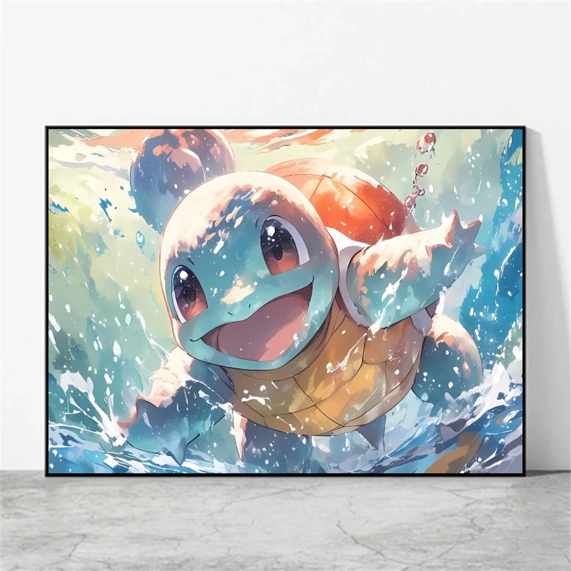 Peinture au Numéro — Carapuce dans l'eau (Pokémon)