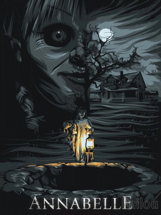Peinture au Numéro — Affiche illustrée en noir et blanc (Annabelle : La Création du Mal)