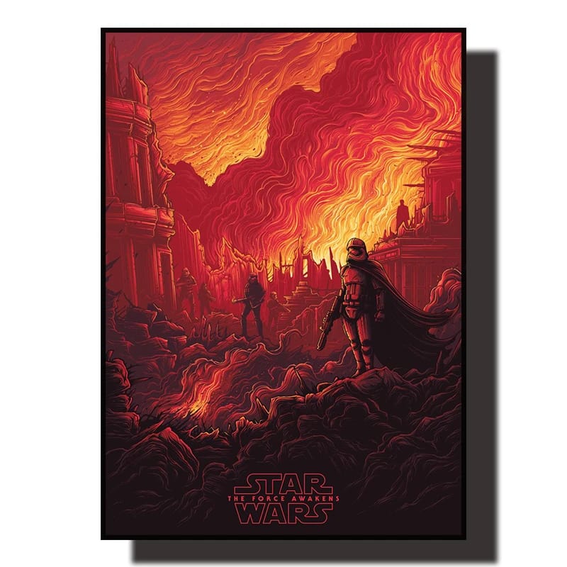 Peinture au Numéro — Capitaine Phasma dans une scène enflammée (Star Wars : Le Réveil de la Force)