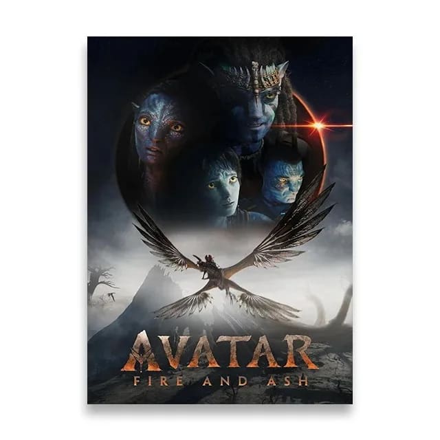 Peinture au Numéro — Affiche familiale Na'vi et banshee ailé (Avatar : Fire and Ash)