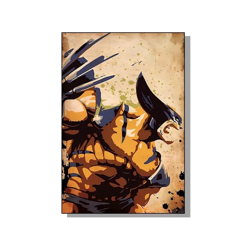 Peinture au Numéro — Wolverine rugissant, style pop-art (Marvel)