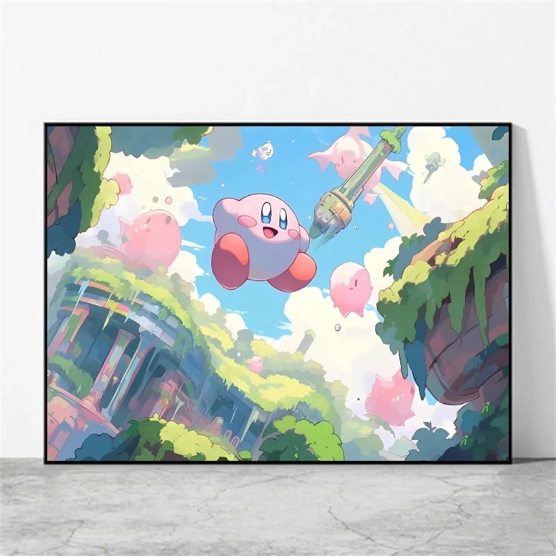 Peinture au Numéro — Kirby volant dans le ciel (Kirby)