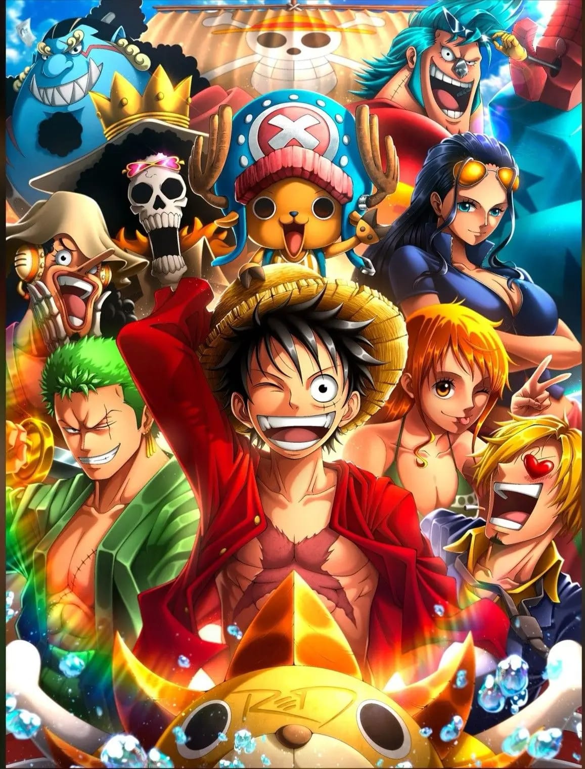 Peinture au Numéro — Équipage du Chapeau de Paille, affiche Film Red (One Piece)