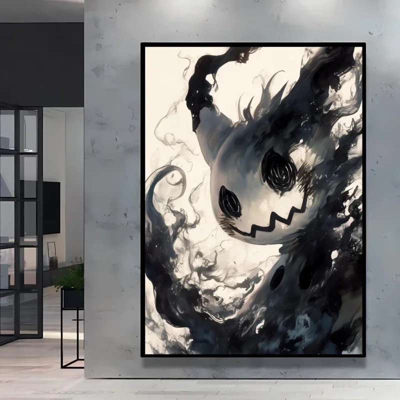 Peinture au Numéro — Mimiqui à l'encre monochrome (Pokémon)