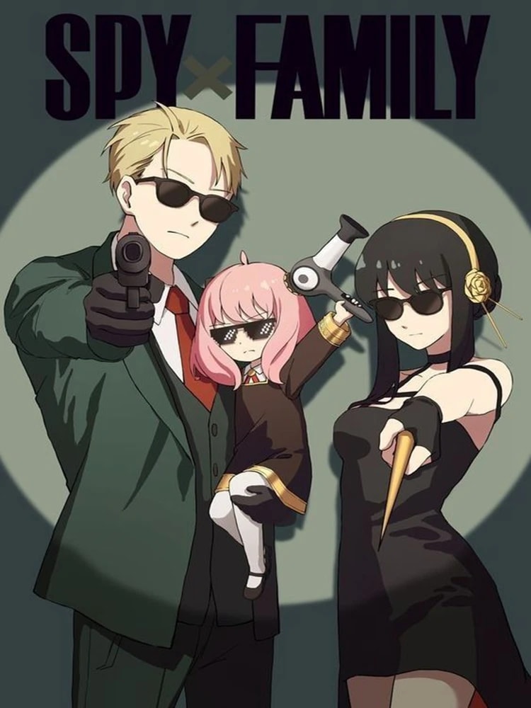 Peinture au Numéro — Loid, Anya et Yor Forger en action (Spy x Family)