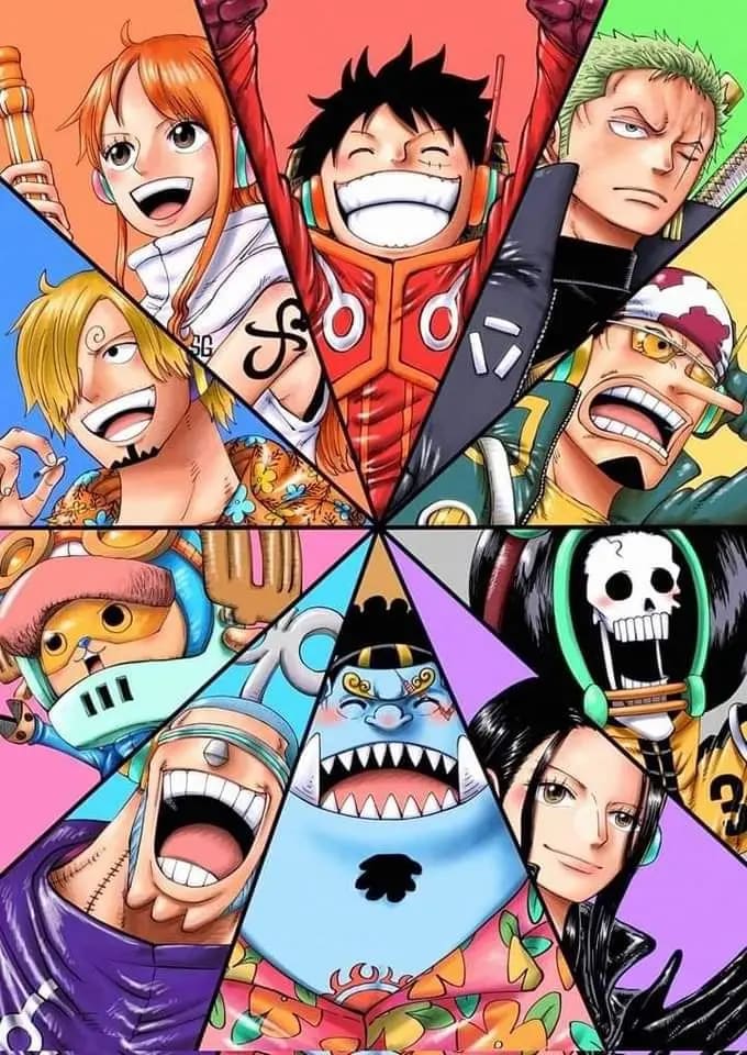 Peinture au Numéro — Équipage du Chapeau de Paille en mosaïque radiale (One Piece)