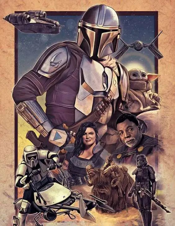 Peinture au Numéro — Le Mandalorien et Grogu, affiche de la série (The Mandalorian)