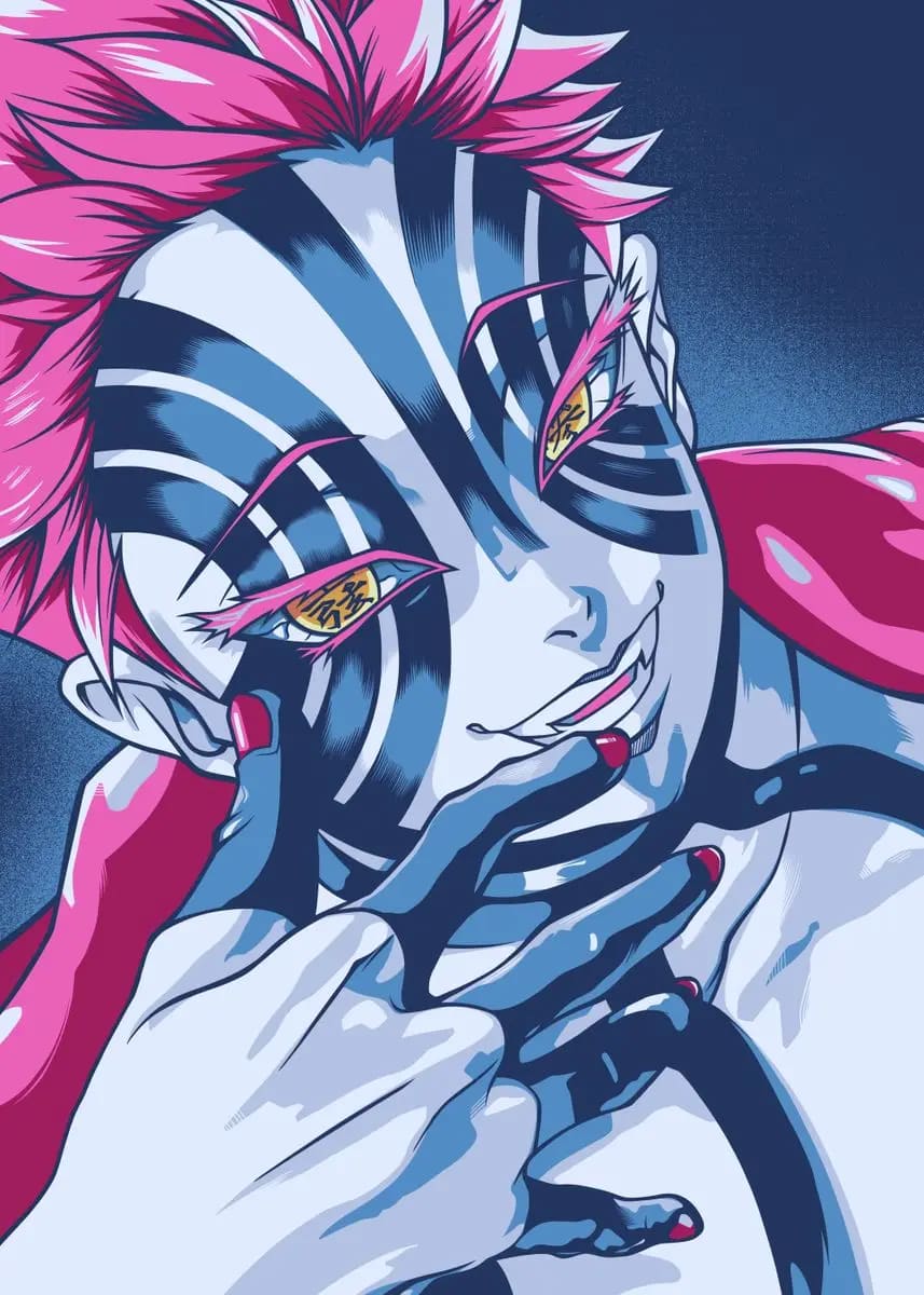 Peinture au Numéro — Akaza démon Lune Supérieure Trois (Demon Slayer)