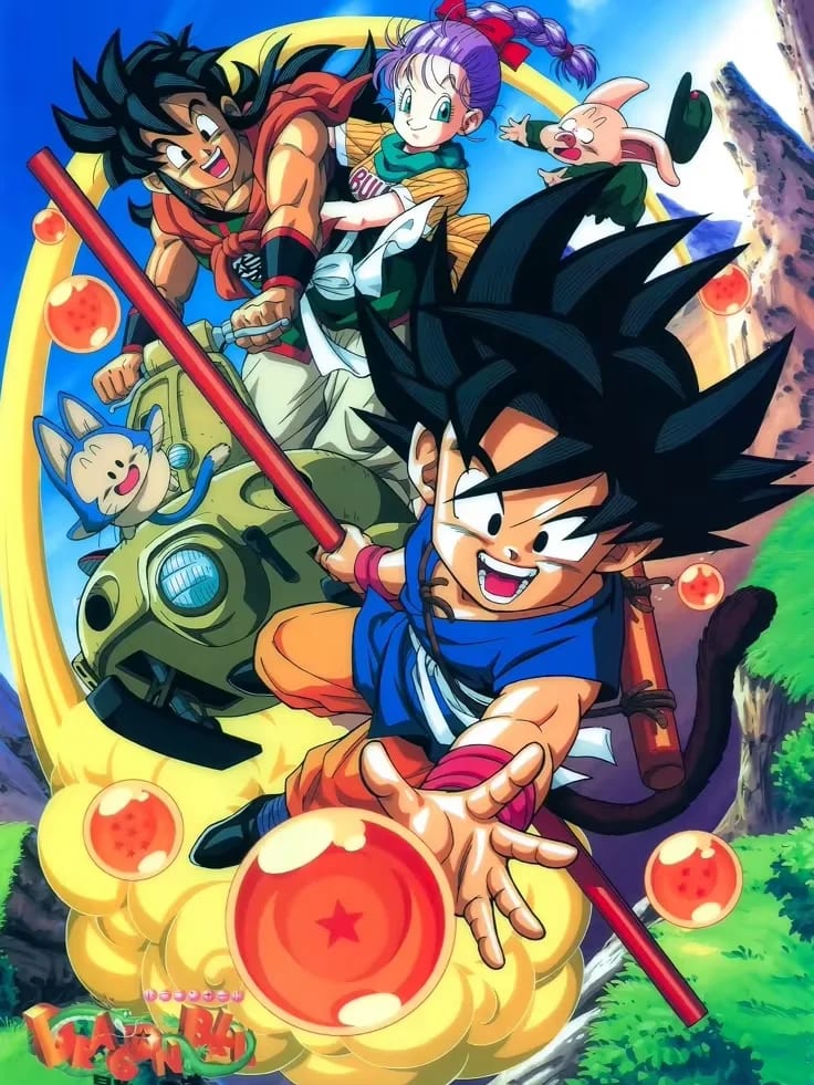 Peinture au Numéro — Yamcha, Bulma et petit Goku (Dragon Ball)