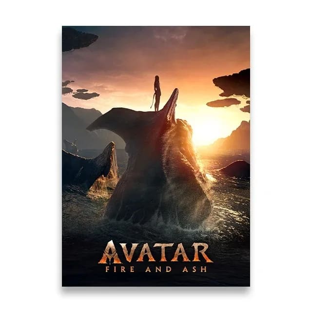 Peinture au Numéro — Na'vi solitaire sur créature marine au crépuscule (Avatar : Fire and Ash)