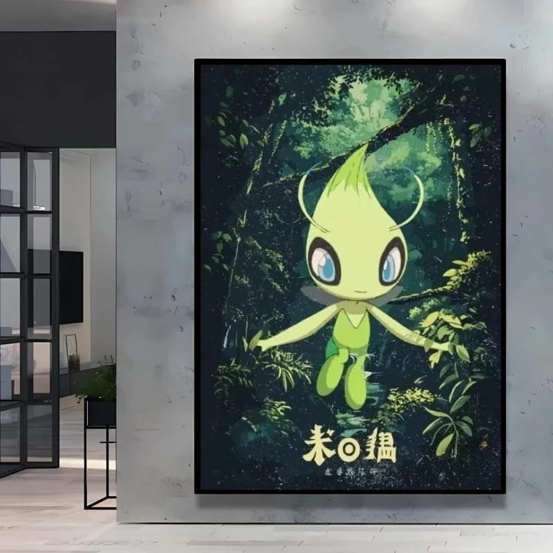 Peinture au Numéro — Celebi dans la forêt (Pokémon)