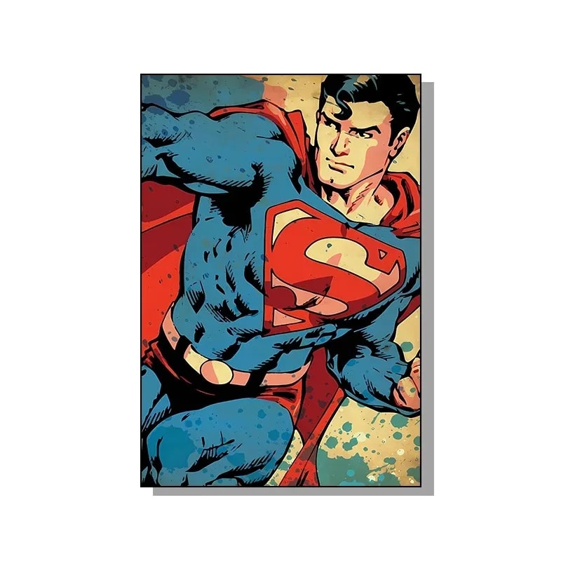 Peinture au Numéro — Superman en vol, style pop-art comics (DC)