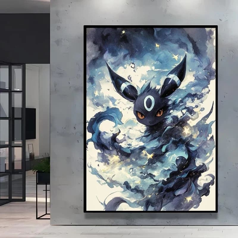 Peinture au Numéro — Noctali dans la nuit étoilée (Pokémon)