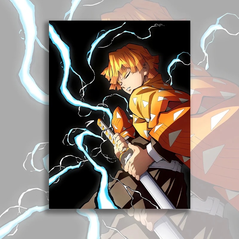 Peinture au Numéro — Zenitsu et le souffle de la foudre (Demon Slayer)