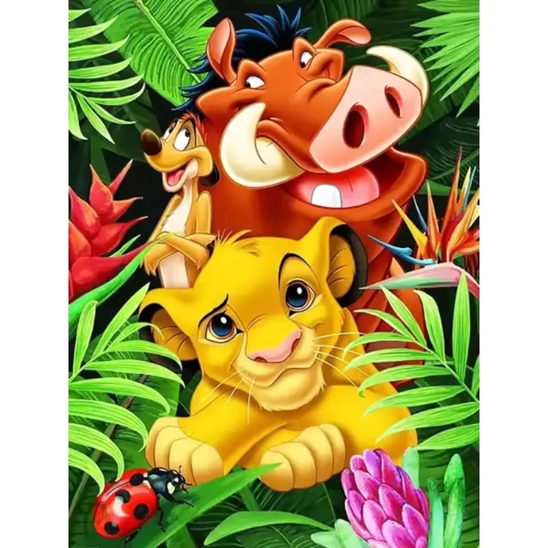Peinture au numéro - Simba, Timon et Pumba