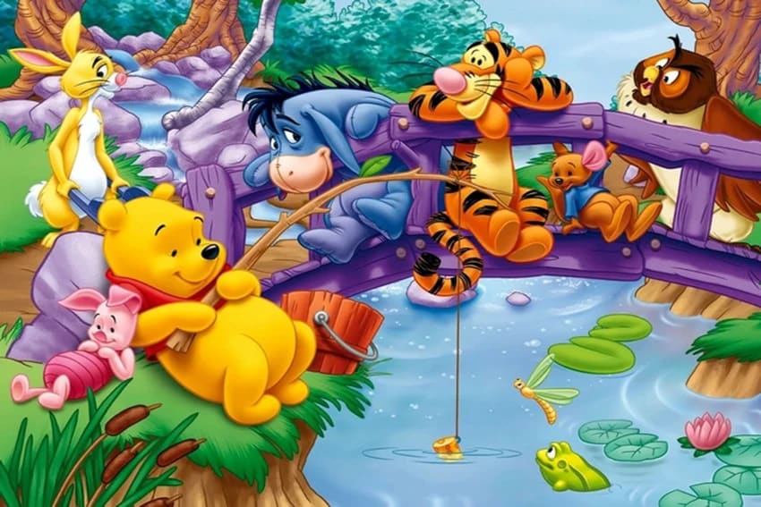 Peinture au numéro - Disney - Winnie l'Ourson qui pêche