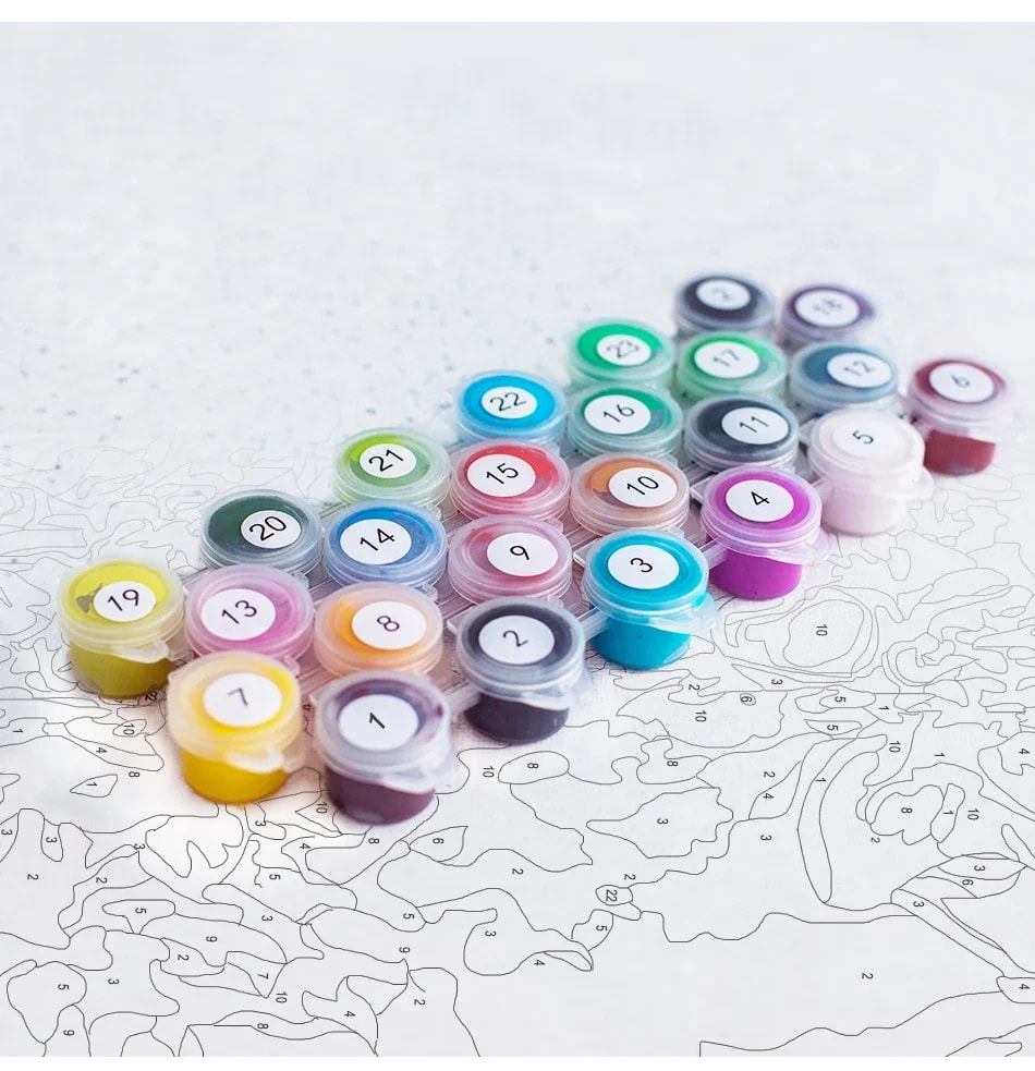 peinture au numéro avec peinture en acrylique numérotée
