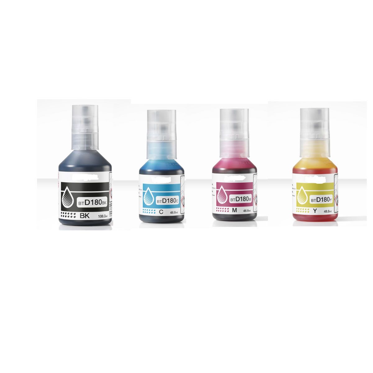 BTD180CLVAL - bouteille d'encre compatible Brother - multipack 4 couleurs : Noir, cyan, magenta, jaune
