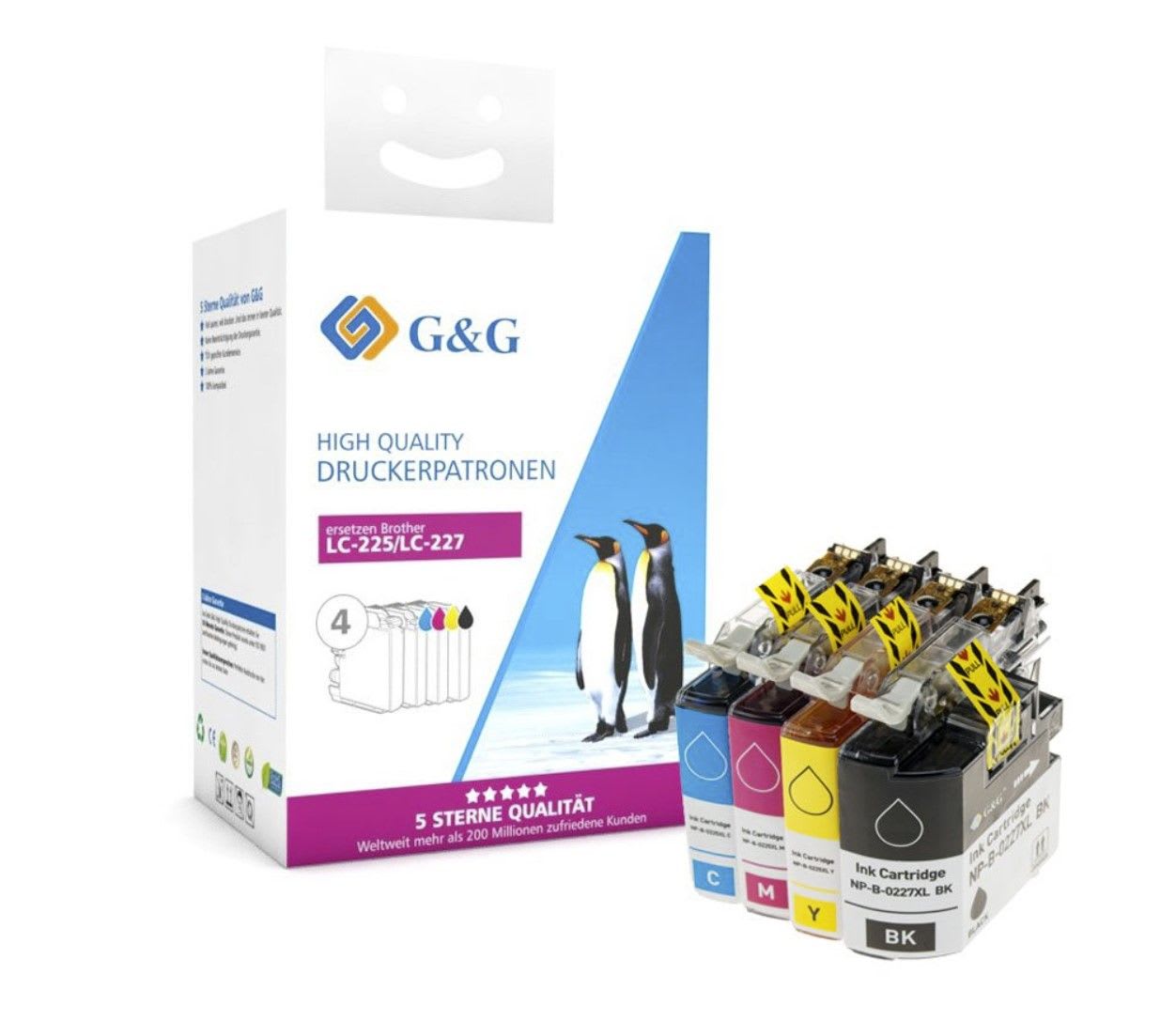 LC227XLVALBP - cartouches qualité premium compatible Brother - multipack 4 couleurs : noire, cyan, magenta, jaune
