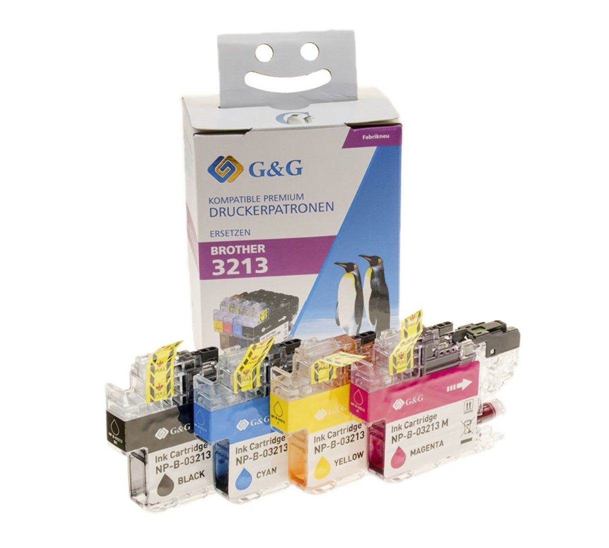 LC3213VALDR - cartouches qualité premium compatible Brother - multipack 4 couleurs : noire, cyan, magenta, jaune
