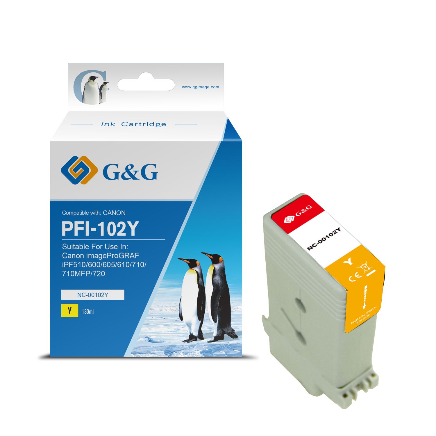 0898B001 / PFI-102 Y - cartouche qualité premium compatible Canon - jaune