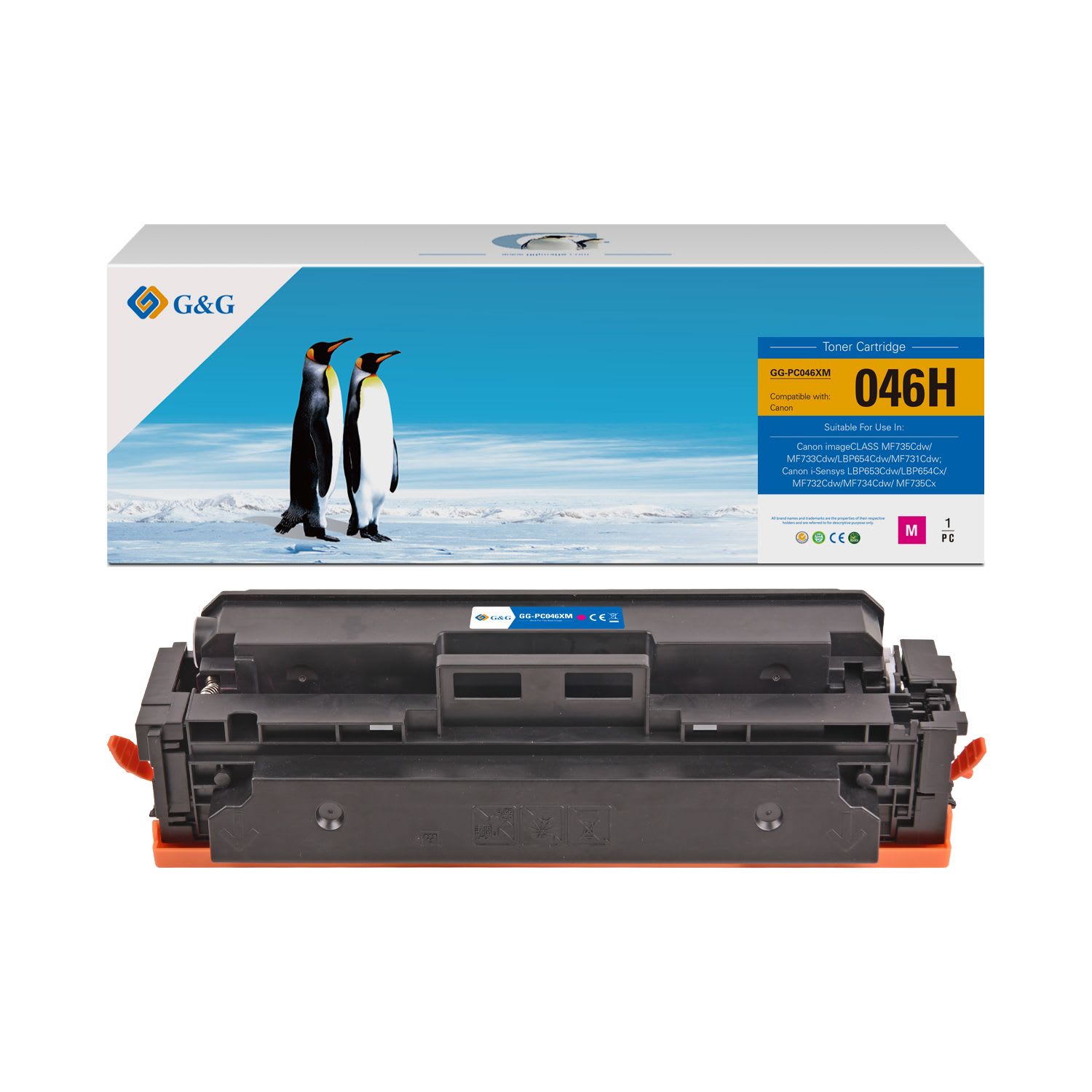 1252C002 / 046H - toner qualité premium compatible Canon - magenta