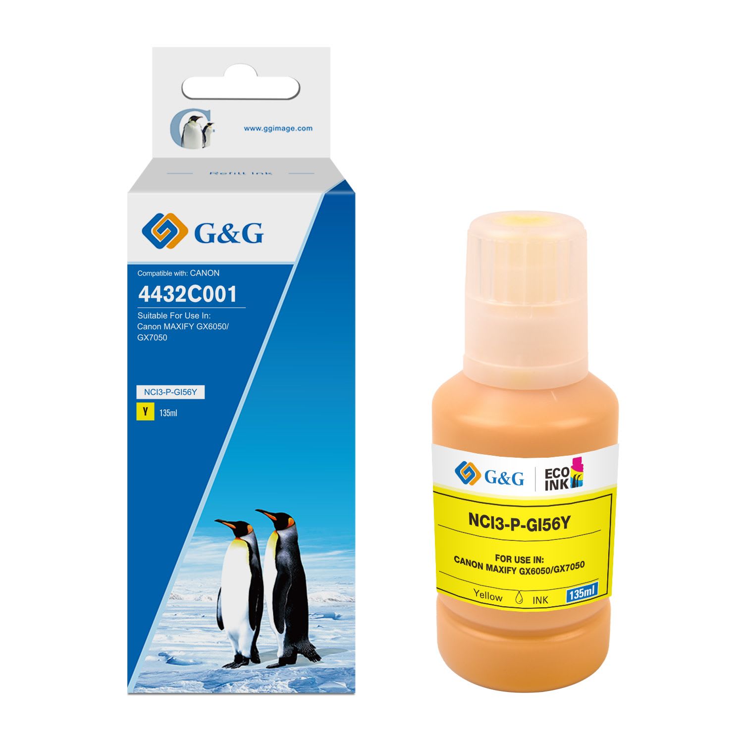 4432C001 / GI-56 Y - bouteille d'encre qualité premium compatible Canon - jaune